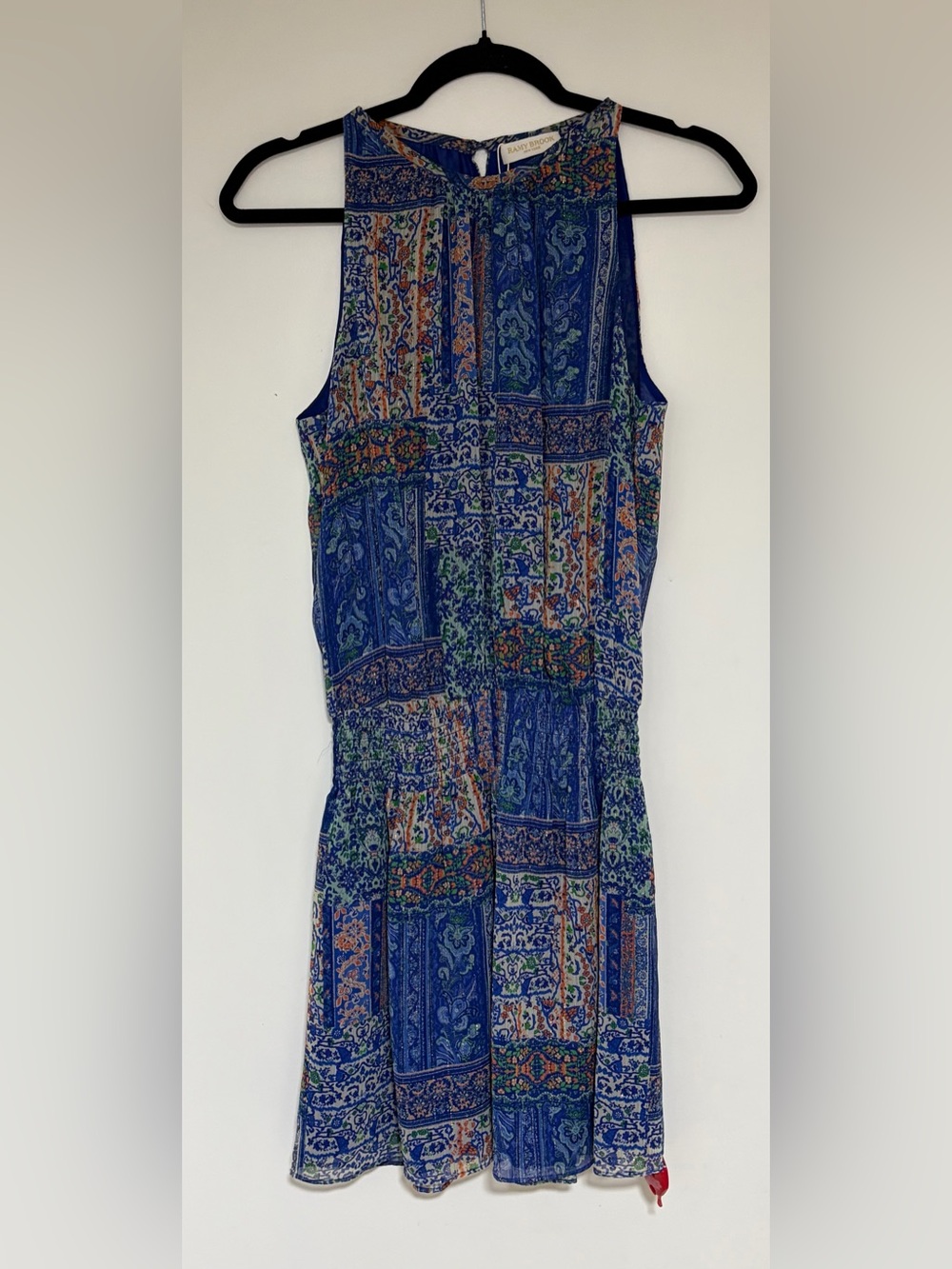Ramy Brook Women’s Paris Cabana Blue Multi Patchwork Mini Dress Sz XS NWT $395 - Picture 3 of 12